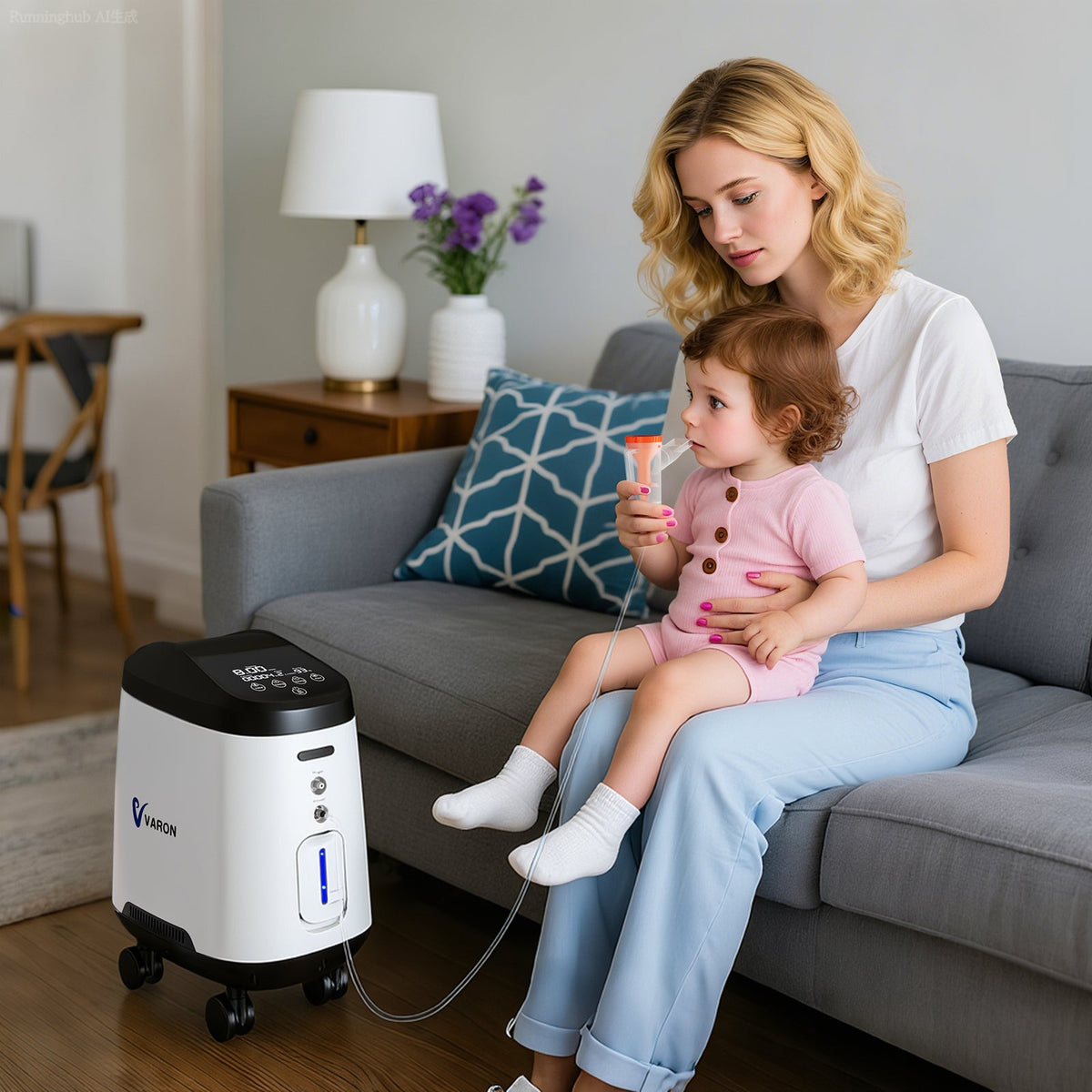 VH2 PRO als Vernebler: Einfache Inhalationstherapie für Zuhause mit dem 2-in-1 Sauerstoffgerät.