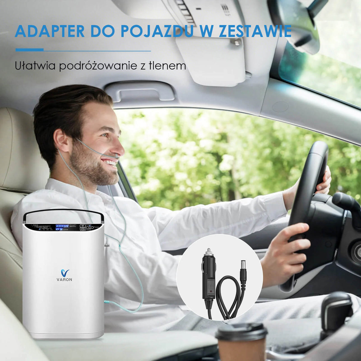 VARON VP-1 | koncentrator tlenu przenośny z trybem pulsacyjnym (1–5 poziomów)
