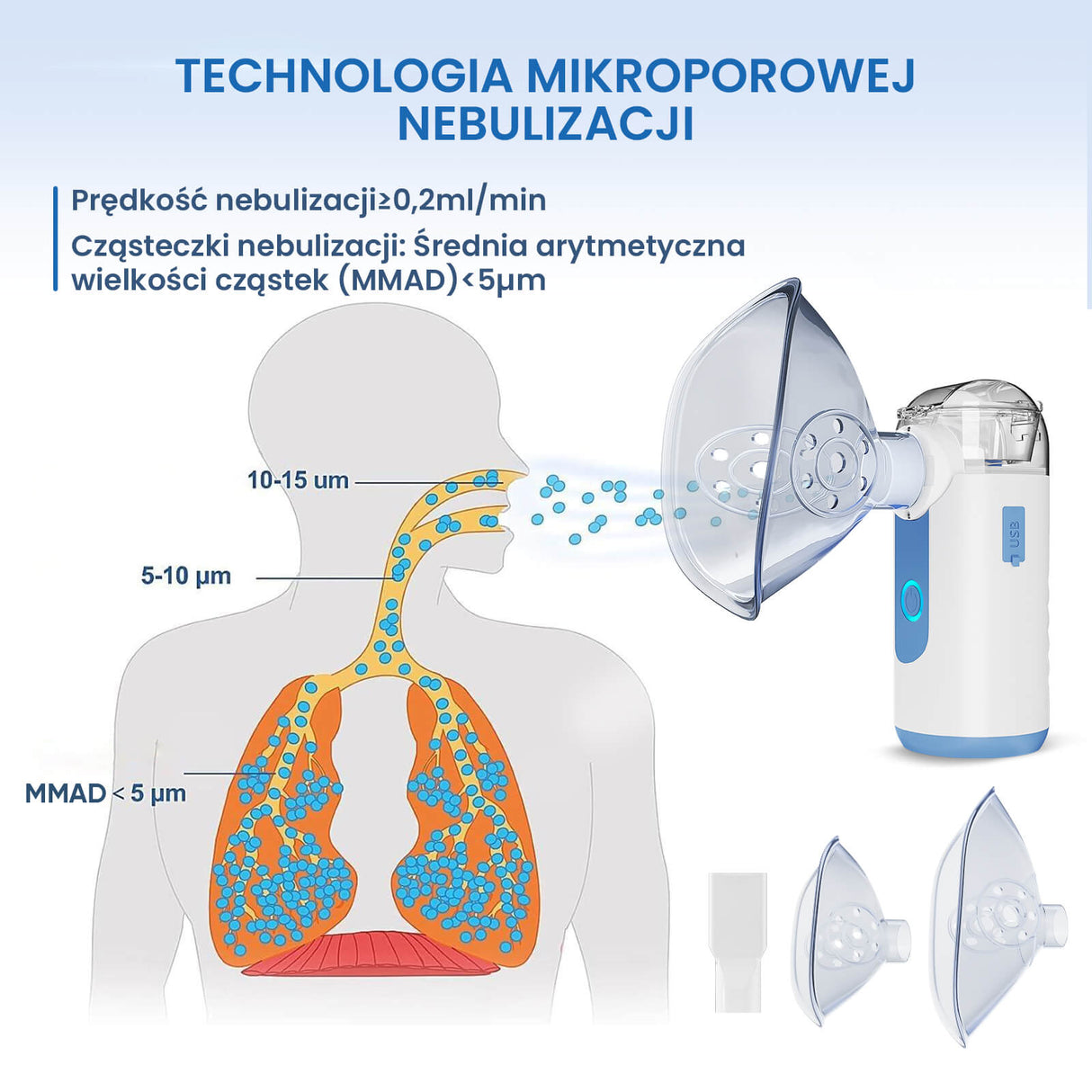 VARON Przenośny nebulizator dla dzieci MY-133