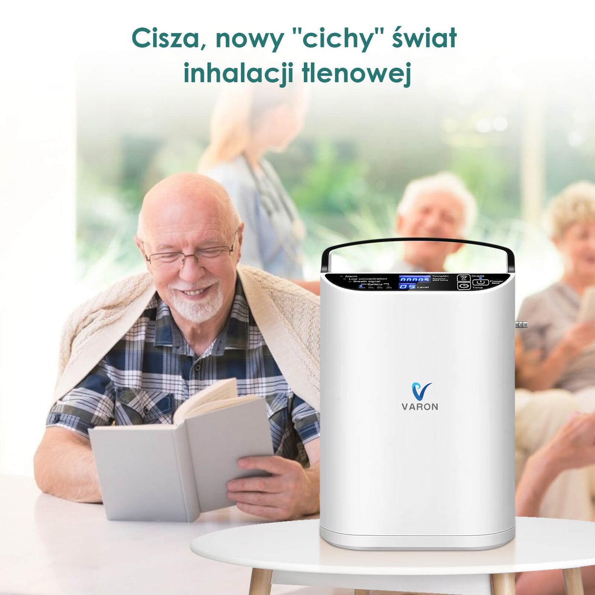 VARON VP-1 | koncentrator tlenu przenośny z trybem pulsacyjnym (1–5 poziomów)