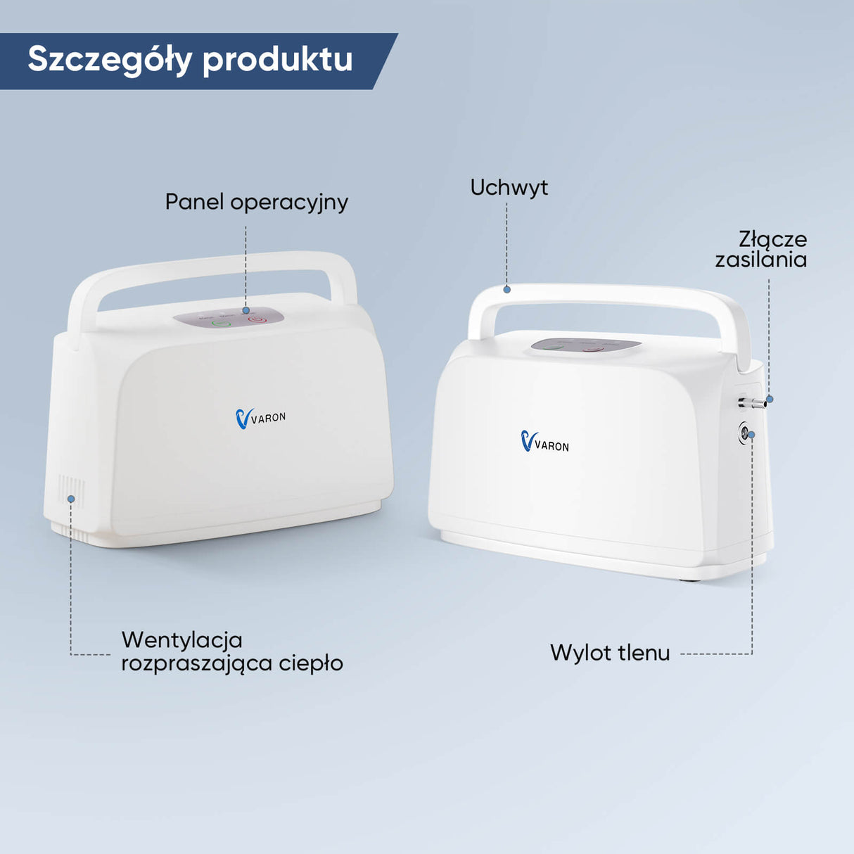 VARON VL-1 | Mały przenośny koncentrator tlenu, mini tlenowy towarzysz w podróży