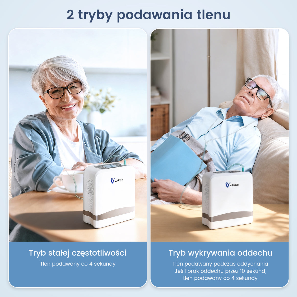 Nowy VARON VP-8 Lite | Lekki przenośny koncentrator tlenu 2 kg z pulsacyjnym przepływem (1–7 poziomów)