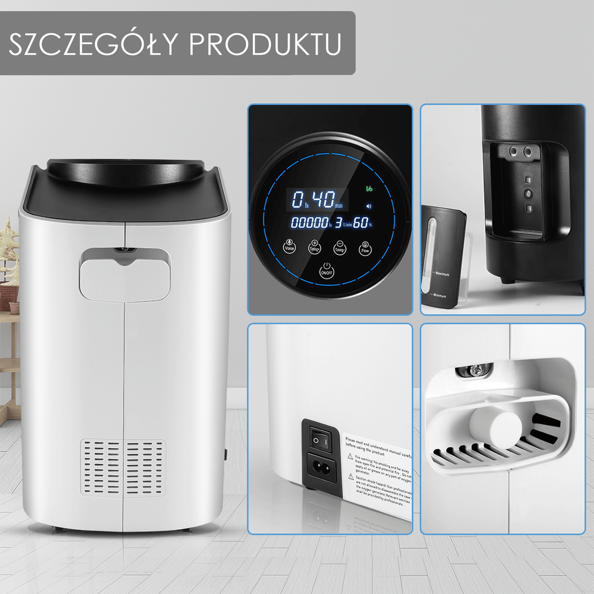 VARON VH-1 | Domowy koncentrator tlenu o przepływie ciągłym (1–7 poziomów)