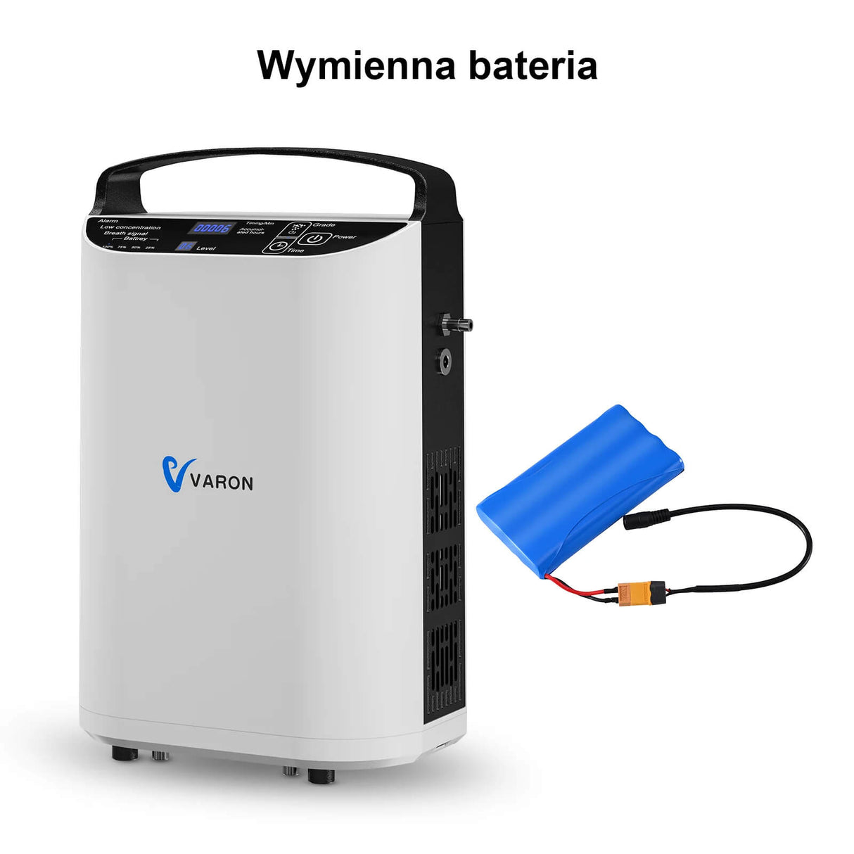 VARON VP-1 | koncentrator tlenu przenośny z trybem pulsacyjnym (1–5 poziomów)