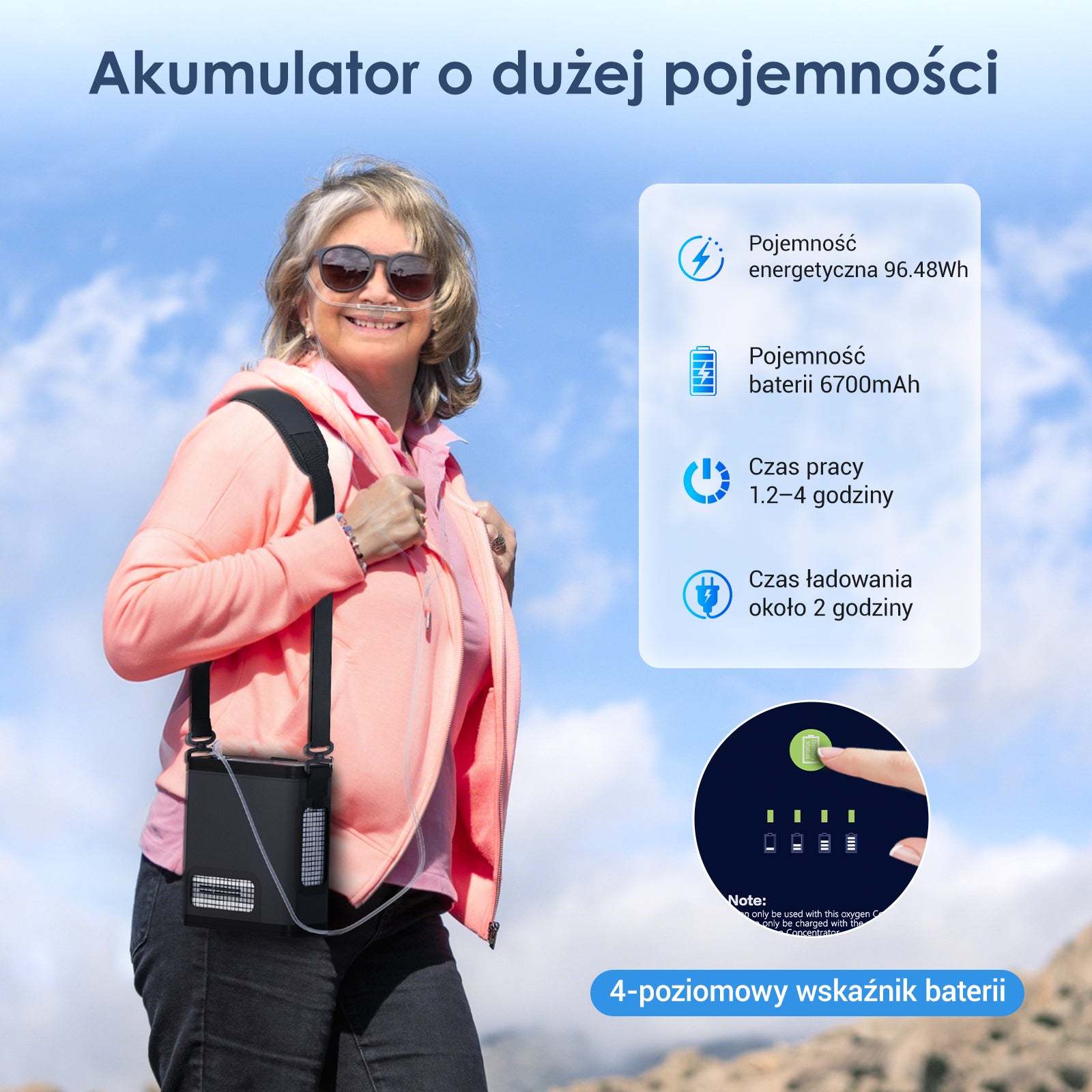 Nowy VARON VP-8G｜Przenośny koncentrator tlenu z technologią przepływu pulsacyjnego (regulacja 1–8 poziomów)