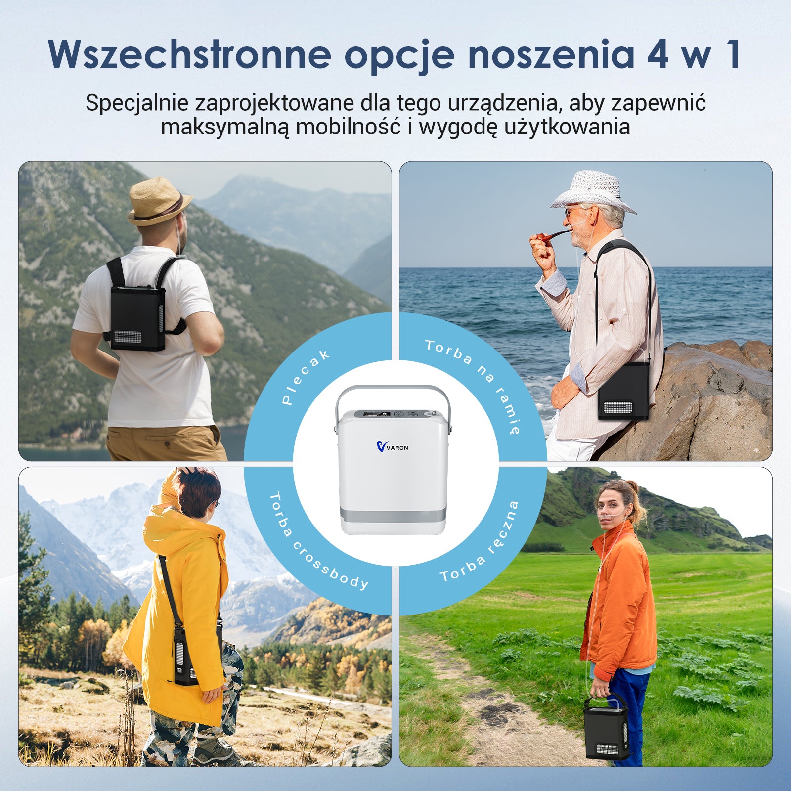 Nowy VARON VP-8G｜Przenośny koncentrator tlenu z technologią przepływu pulsacyjnego (regulacja 1–8 poziomów)