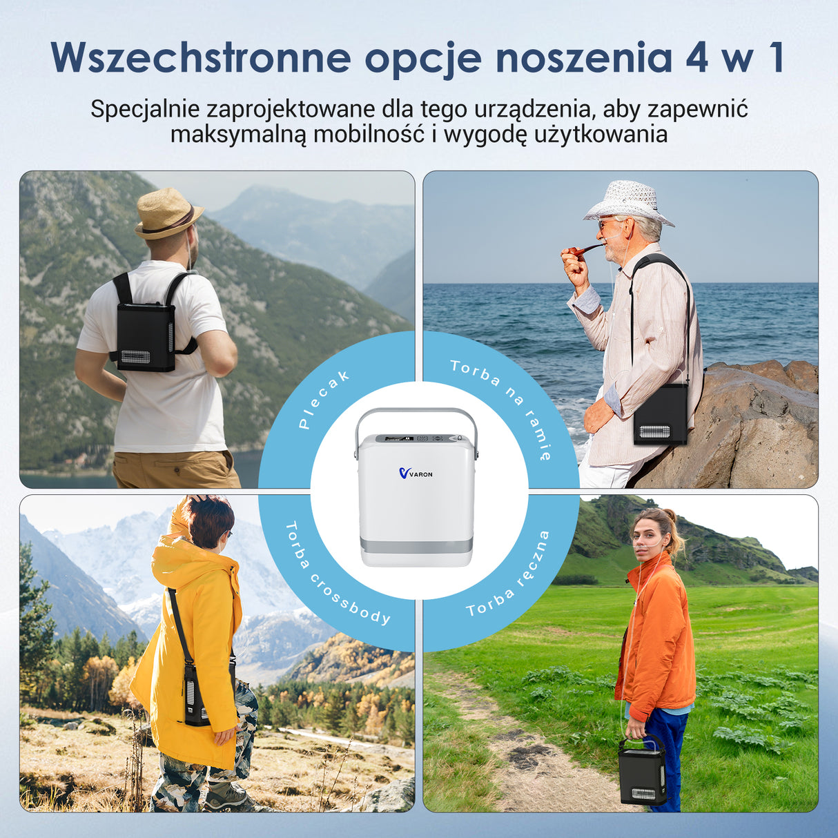 Nowy VARON VP-8G｜Przenośny koncentrator tlenu z technologią przepływu pulsacyjnego (regulacja 1–8 poziomów)