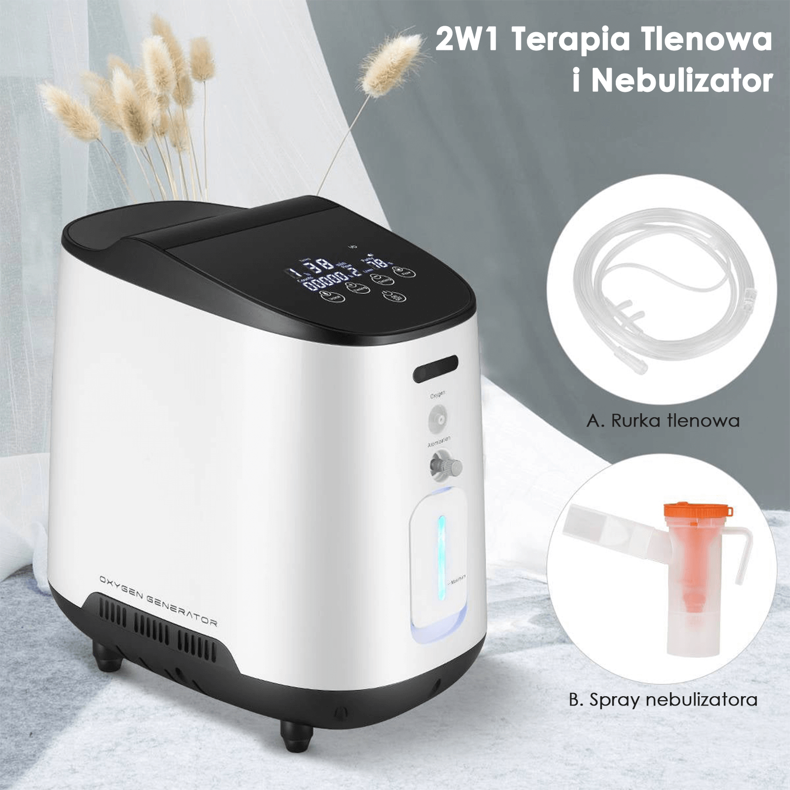 VARON VH-2 | Domowy koncentrator tlenu o przepływie ciągłym (1–7 poziomów)