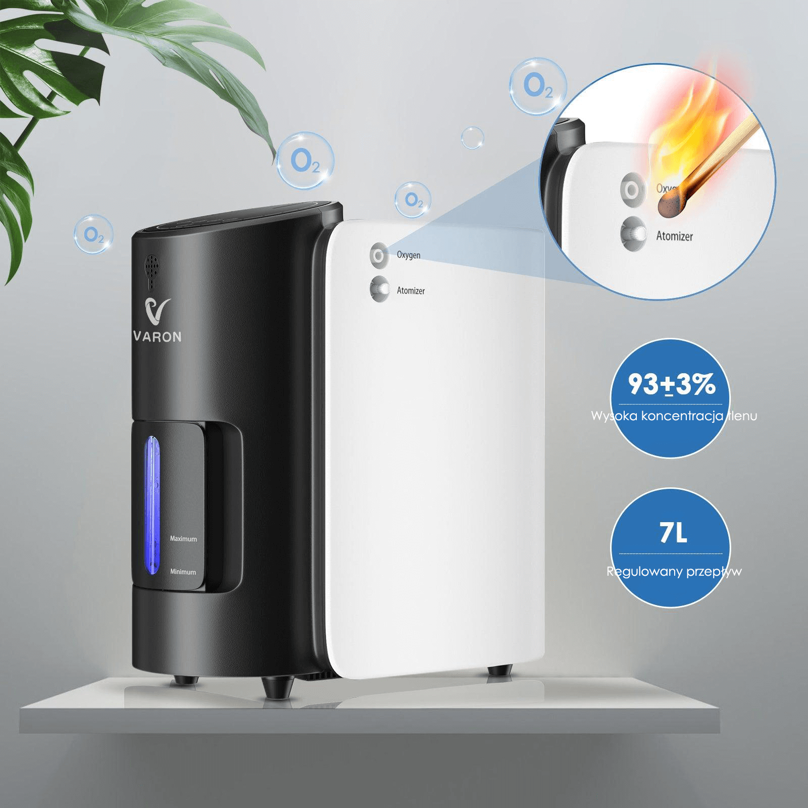 VARON VH-1 | Domowy koncentrator tlenu o przepływie ciągłym (1–7 poziomów)