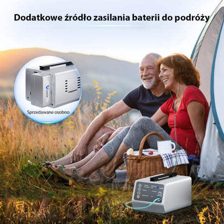 VARON VT-1 | samochodowy koncentrator tlenu z trybem pulsacyjnym i ciągłym | idealny w podróży | certyfikat CE