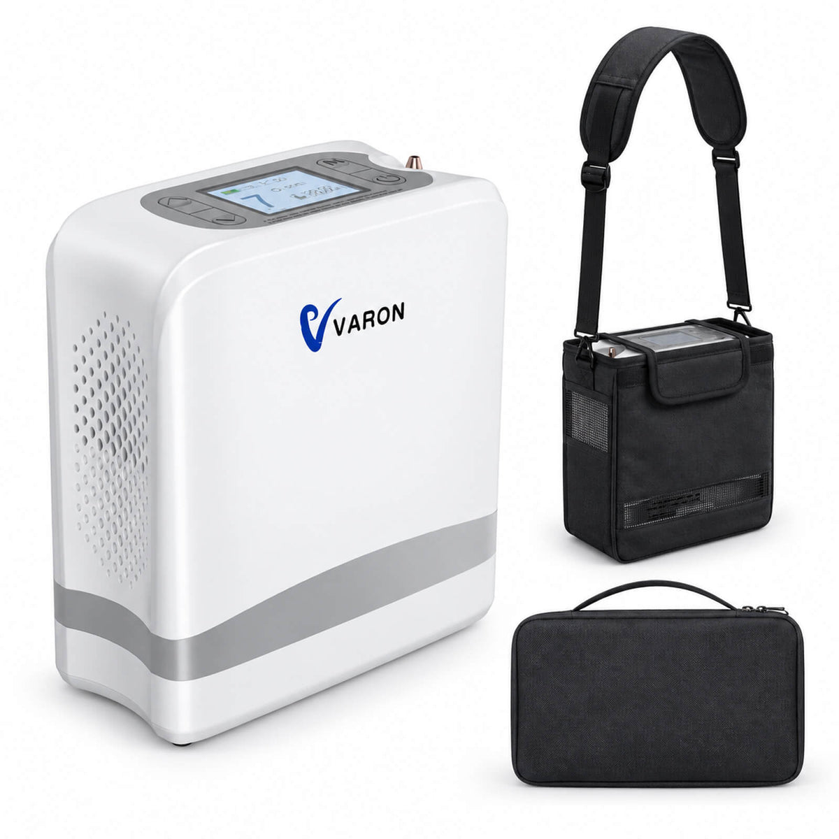 Nowy VARON VP-8 Lite | Lekki przenośny koncentrator tlenu 2 kg z pulsacyjnym przepływem (1–7 poziomów)