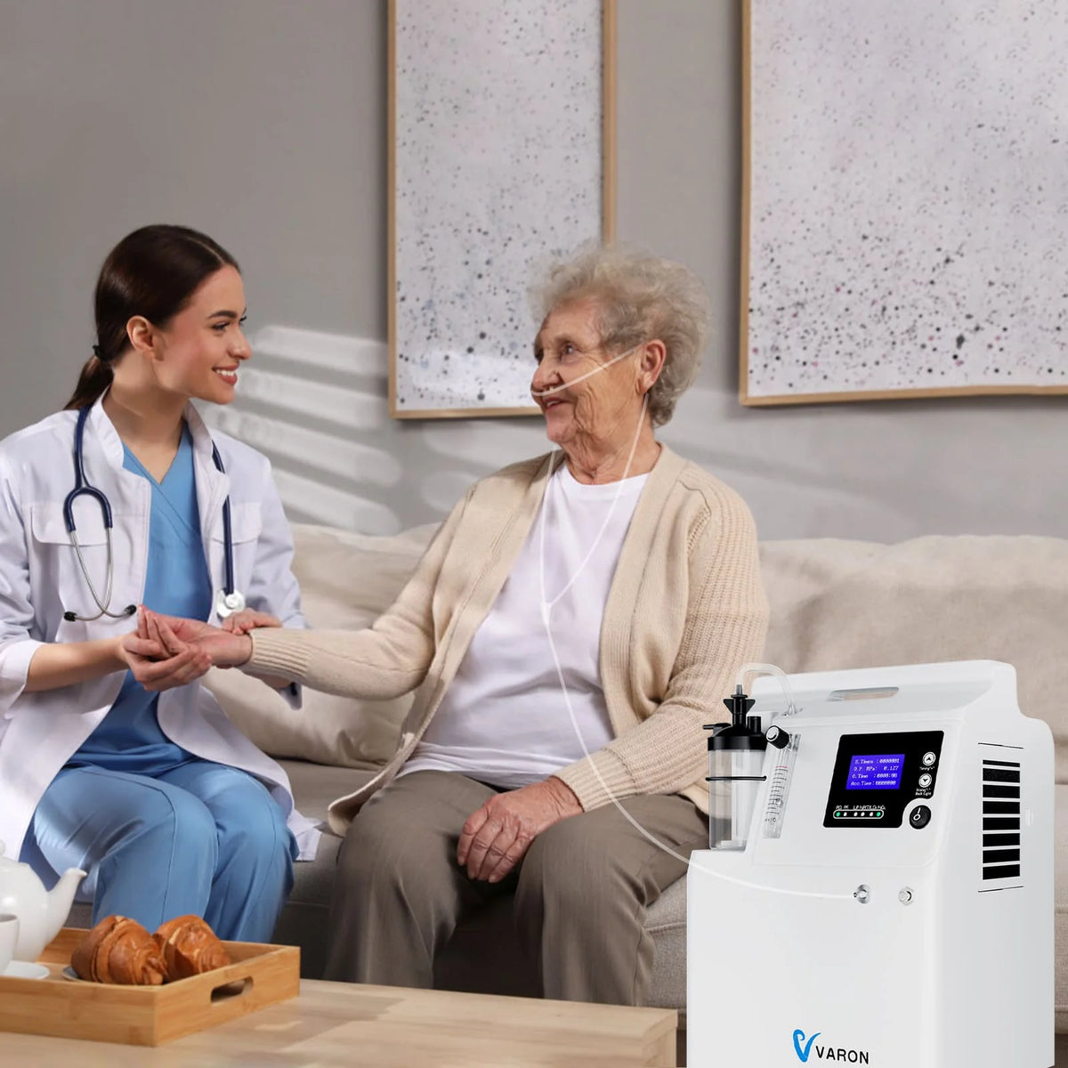 VARON Serene 5 Domowy koncentrator tlenu, 5L, praca do 72 godzin, FDA