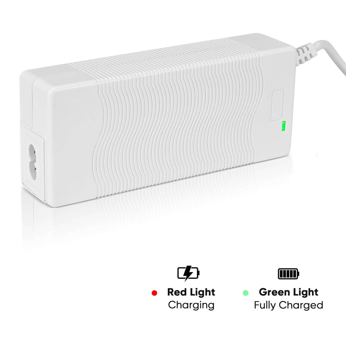 Biały adapter sieciowy i kabel zasilający - Akcesoria do koncentratora tlenu VP-1/VP-2