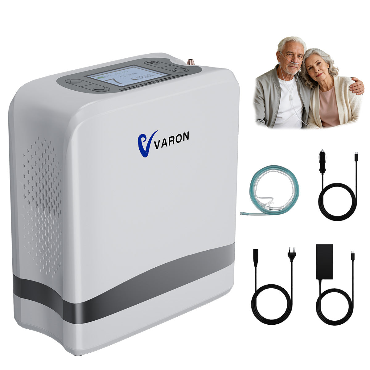 Nowy VARON VP-8 Lite | Lekki przenośny koncentrator tlenu 2 kg z pulsacyjnym przepływem (1–7 poziomów)