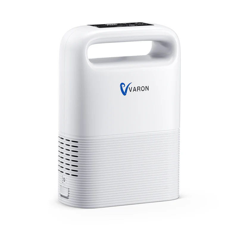 VARON VP-2 | Pulsacyjny przenośny koncentrator tlenu z akumulatorem | 93% tlenu, długi czas pracy baterii