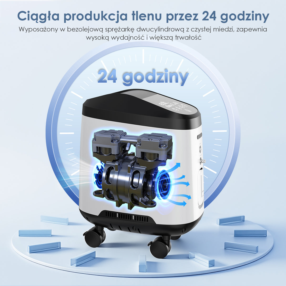 VARON VH-2 PRO Domowy koncentrator tlenu | Regulowany przepływ ciągły, certyfikat CE (1–9 poziomów)