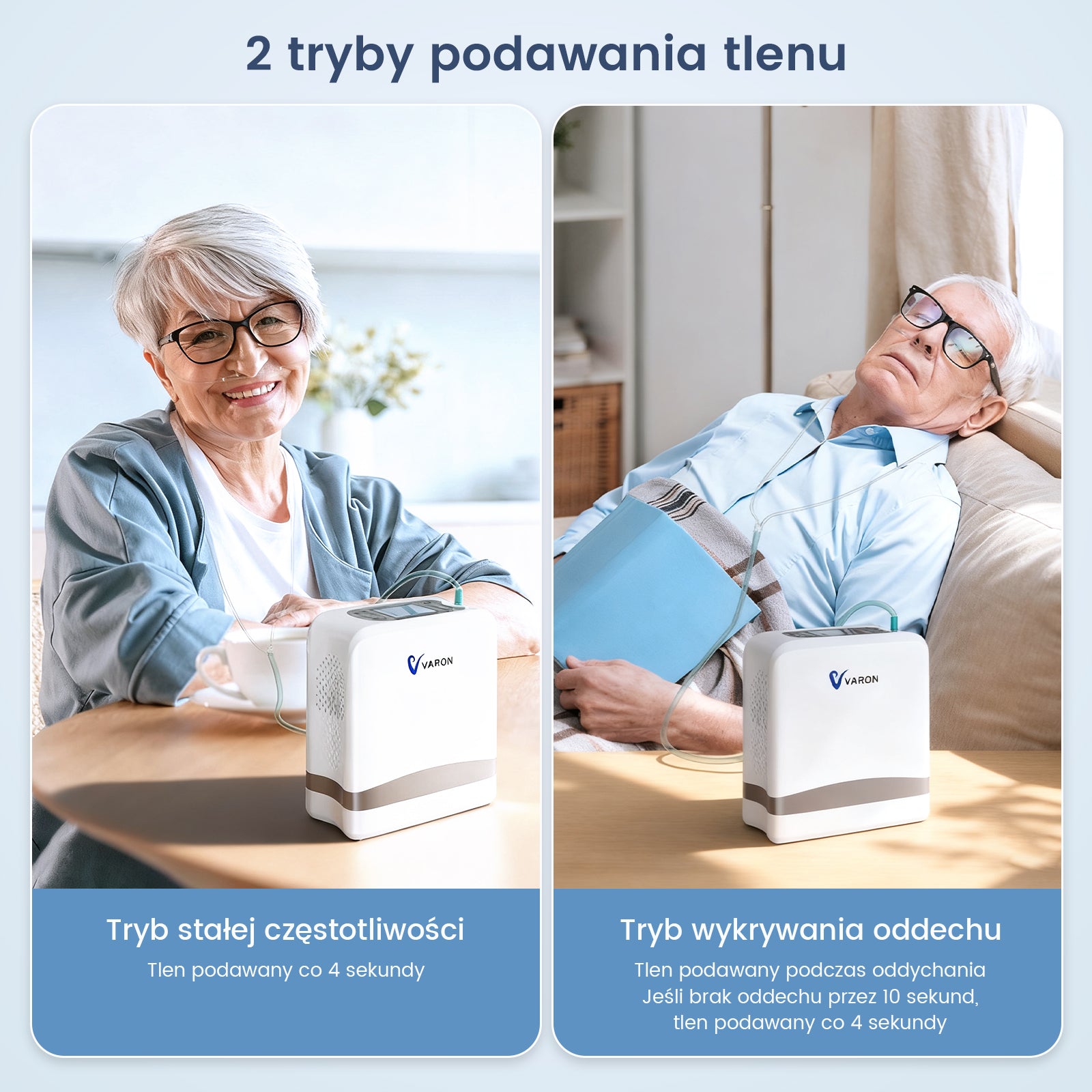 Nowy VARON VP-8 Lite | Lekki przenośny koncentrator tlenu 2 kg z pulsacyjnym przepływem (1–7 poziomów)