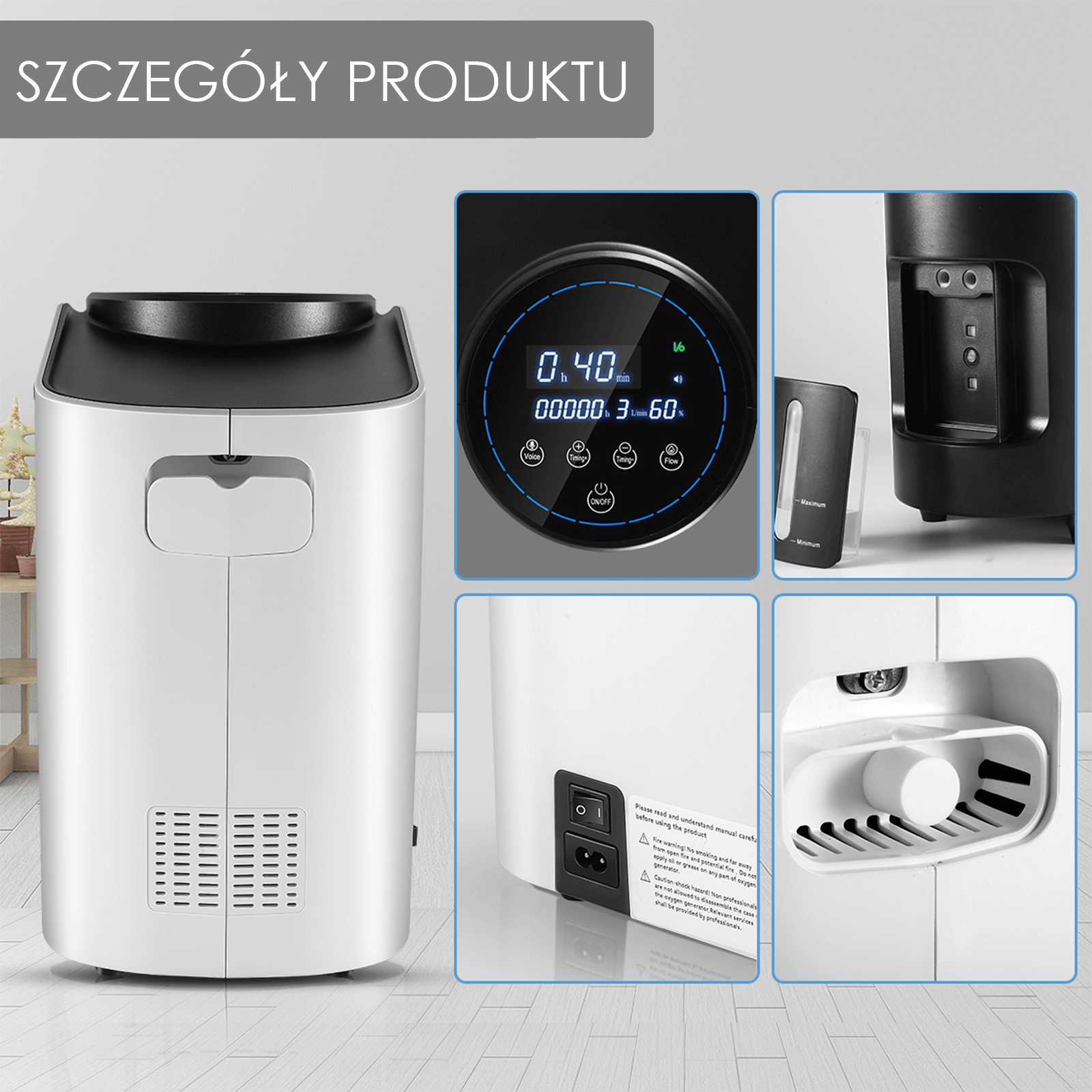 VARON VH-1 | Domowy koncentrator tlenu o przepływie ciągłym (1–7 poziomów)