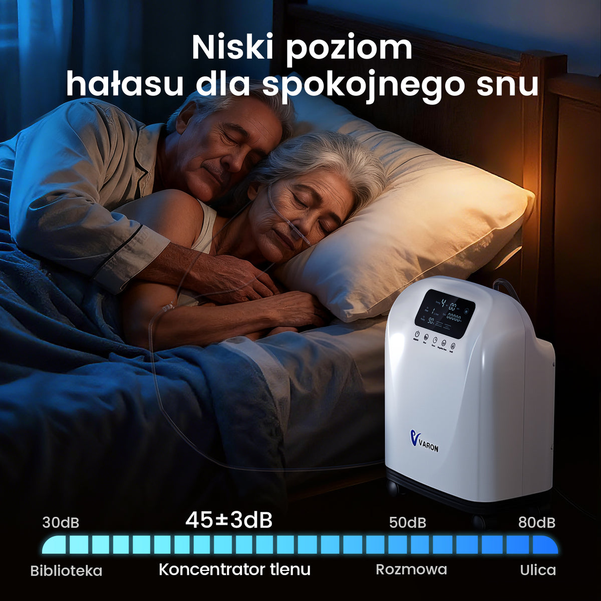 VARON VH-4 Domowy koncentrator tlenu | Regulowany przepływ ciągły, certyfikat CE (1–9 poziomów)