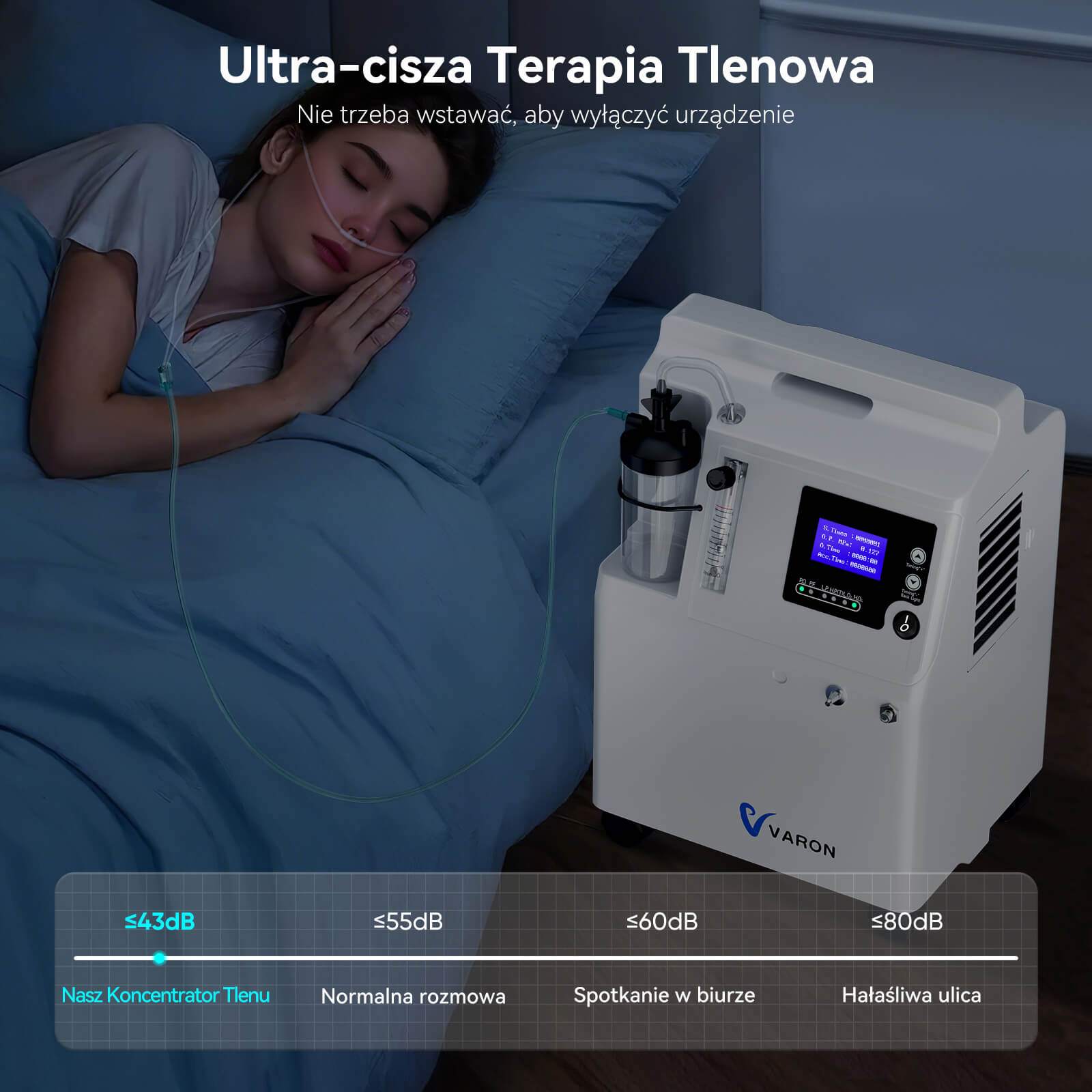 VARON Serene 5 do użytku domowego, certyfikat FDA | 5 litrów, praca do 72 godzin