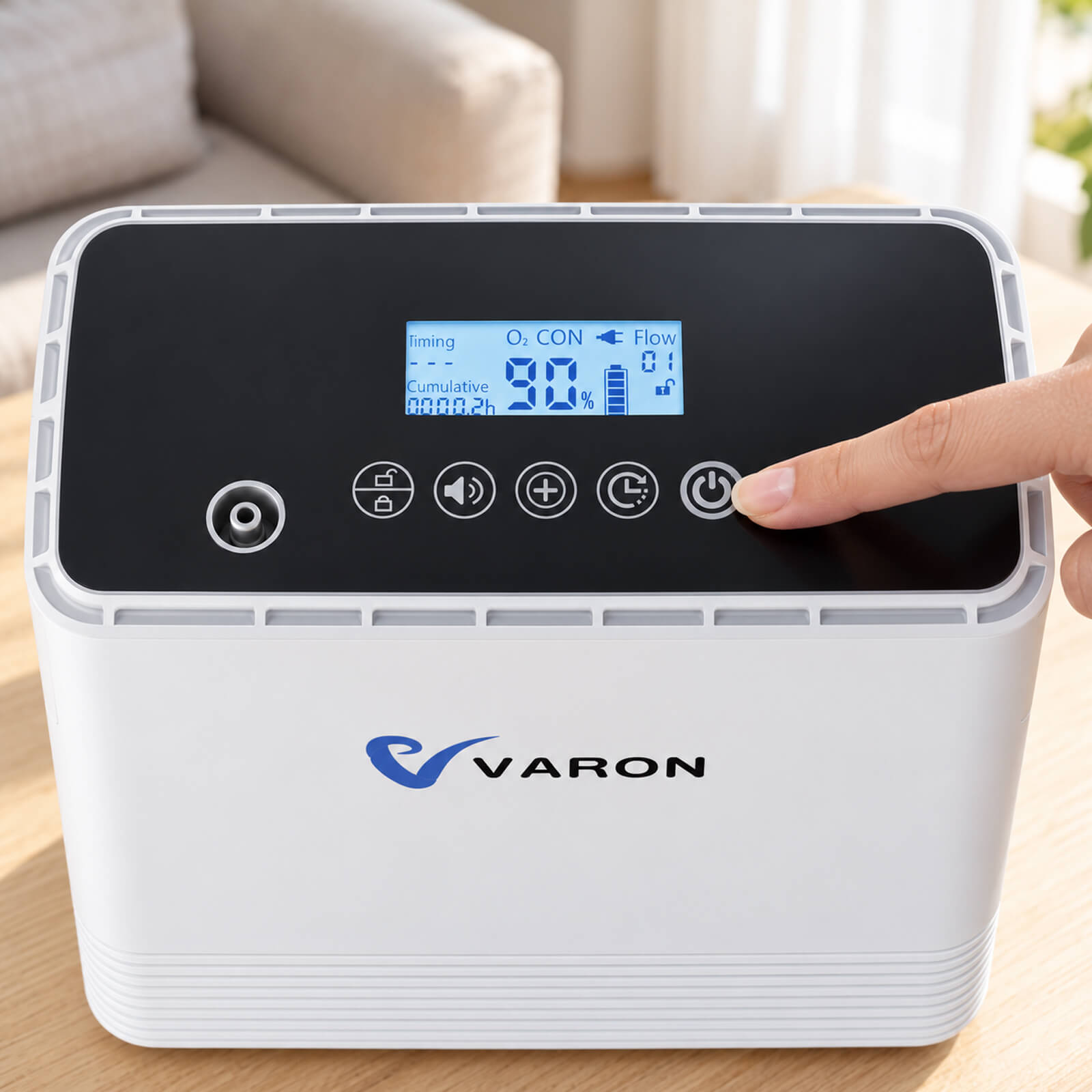 VARON VP-6 | Koncentrator tlenu przenośny o przepływie ciągłym (1–6 poziomów)