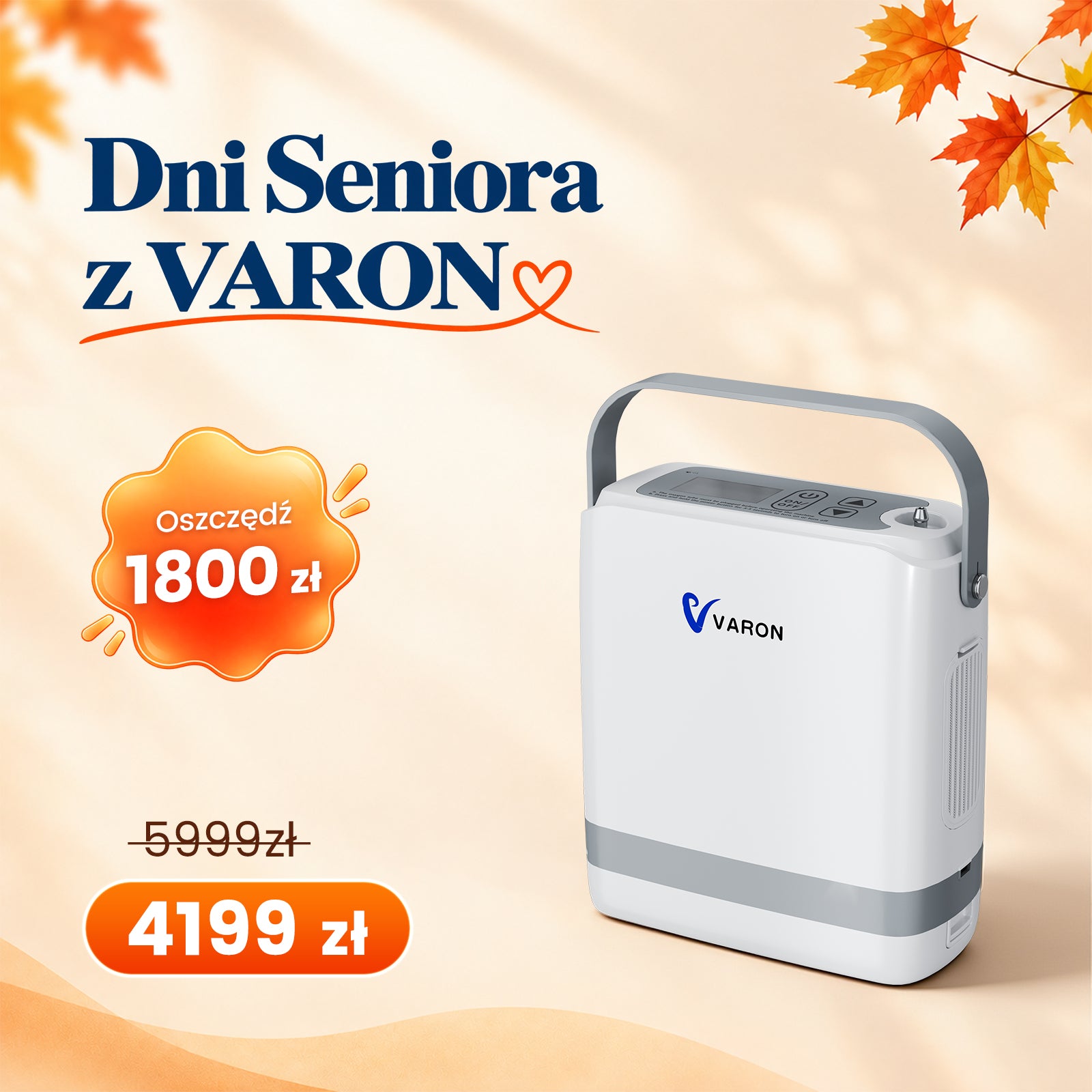 Nowy VARON VP-8G｜Przenośny koncentrator tlenu z technologią przepływu pulsacyjnego (regulacja 1–8 poziomów)